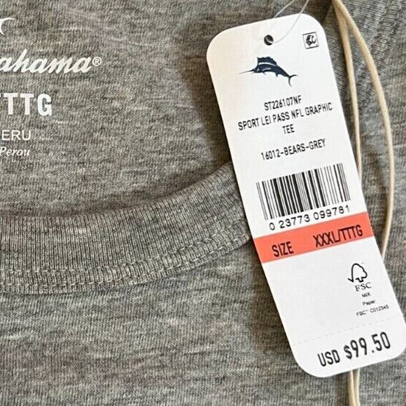Tommy Bahama Gray Chicago Bears Sport Lei Pass Long Sleeve T-Shirt Mens Size 3XL - Picture 6 of 12